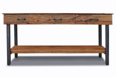 Reclaimed Oak Industrial Dining Console 4 small