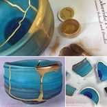 Gold Kintsugi Art, Vases Or Bowl 5 small