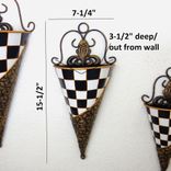 Courtly Towel Caddy Set Checked Planter Set Black And White Check Wall Decor 4 small