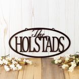 Personalized Oval Hanging Metal Family Name Sign 3 small