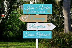 Welcome Wedding Sign Wood Beach Wedding Decor. Shoes Optional Signs 1 small