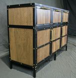 Walnut Sideboard. Industrial With Brass Accents. Wood Buffet With Drawers. Custom Credenza. 5 small