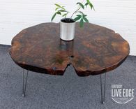 Large Live Edge Coffee Table- Round- Walnut- Burl- Big Coffee Table- Circular- Dark Wood 1 small