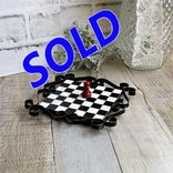 Hand Painted Checks Riser Small Checkerboard Metal Riser Chessboard Decor 1 small