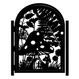 Decorative Steel Garden Gate - Fairytale Mushroom Design - Artistic Steel Panel - Custom Gate 1 small