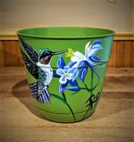 Flower Pots, Custom, Hand Painted, Eighth Anniversary, Pottery Anniversary, Pottery 4 small