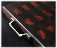End-Grain Tigerwood (Goncalo Alves) And Walnut Cutting Board (Butcher Style) 2 small