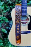 Skull And Roses Custom Leather Guitar Strap 2 small