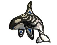 Orca Killer Whale Sculpture - Aluminum Metal Whale Wall Art 1 small