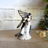 Courtly Songbirds Checked Figurine Black And White Stripes Decor 3 small
