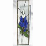 Blue Bonnet Stained Glass Panel Cabinet Insert 1 small
