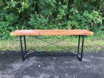 Reclaimed Wood And Welded Steel Console Table 4 small
