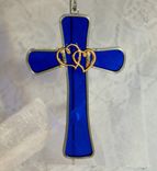 Gold Heart Cross Suncatcher 1 small