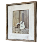 Whitewashed, Handcrafted 3.0" Wide, Barnwood Photo Frame 1 small