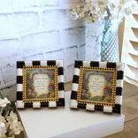 Hand Painted Checks Vintage Inspirational Framed Prints Checked Picture Decor 6 small