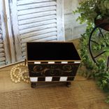 Courtly Towel Caddy Black And White Check Vanity Storage Bin 5 small