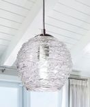 Clear Spun Glass Hand Blown Pendant Light 1 small