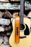 Personalized Tan Leather Guitar Strap With Hand Painted Name Or Initials 2 small