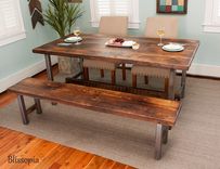 Industrial Dining Table - Reclaimed Wood And Metal Table - Rustic Modern Table - Conference Table 2 small
