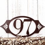 Oval Metal House Number Sign with Fleur De Lis, 2 Digit 1 small