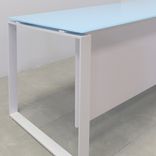 Custom Modern Executive Office Desk, Tempered Glass Top - Aspen Straight Desk 6 small