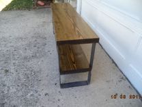 Wood And Steel Bench, Wooden Bench, Reclaimed Wooden Bench, Entryway Bench 2 small