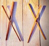 Hand Carved Wood Chopstick 2 small