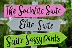 Directional Guest House Sign, Arrow Wood Sign For Home Decor. 4 small