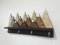 Rustic Coat Rack, Wood Coat Rack, Wall Coat Rack, Mountain Art, Wood Art, Functional Art, Storage 3 small