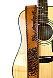 Ship In Stormy Waters Hand Tooled Leather Guitar Strap 3 small