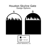 Modern City Skyline Steel Gate - Handmade - Houston Skyline - Garden Gate - Decorative Steel City 2 small