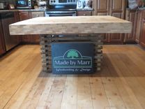 Square Tiled Wormy Chestnut Dining Set 4 small