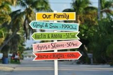Our Family Wood Directional Sign Garden Decor Sign Post Personalized. Christmas Gift Idea 1 small