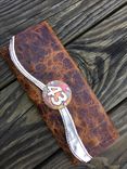 Handmade Leather Embossed Wallet With Handmade Closure Featuring 43 Nascar Richard Petty's Number 1 small
