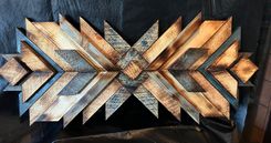 Aztec Reclaimed Wood Wall Decor - Rustic Camp Decor 4 small