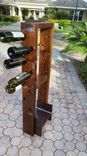 Recycled H Beam Metal And Cedar Wood Wine Bottle Holders 1 small