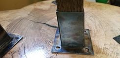 Metal Table, Leg Bracket 2" Pocket Handmade 5 small