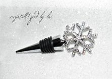Crystallized Snowflake Bottle Stopper Dining Alcohol Bling Genuine European Crystals Bedazzled 1 small