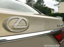 Lexus Crystallized Car Emblem Bling Genuine European Crystals Bedazzled 2 small