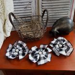 Farmhouse Flower Accents Buffalo Plaid Black And White Diy Magnets, Accents 3 small
