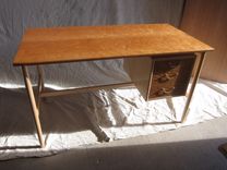 Danish Modern Maple Cherry Desk 3 small