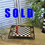 Whimsical Check Riser Small Checkerboard Wrought Iron Riser Chessboard Riser 1 small