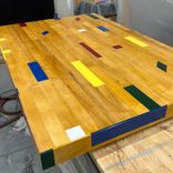 Reclaimed Gym Floor Coffee Table 1 small