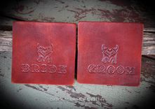 Custom Leather Coasters Pick Color And Name To Be Placed On The Front 3 small