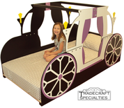 Princess Carriage Twin Kids Bed Frame - Handcrafted - Princess Themed Children's Bedroom Furniture 1 small