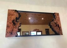 Eye-Catching Live Edge Cherry Burl Mirror 4 small
