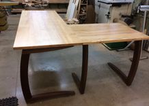 Cantilever Walnut And Maple Desk Set 3 small
