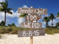 I Do We Did Beach Sign, Rustic Wedding Decor, Gift For Couple. 3 small