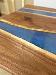 Double River Epoxy Dining Table With U-Shaped Legs 30" X 60" 4 small