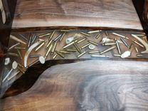 Resin And Wood With Bullet Casings And Antler Pieces 2 small